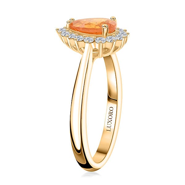 Shop Lc Certified & Appraised Luxoro AAA Outomongu Spessartine Garnet And G-H I2 Diamond 1.70 Ctw Ring In 10K Yellow Gold