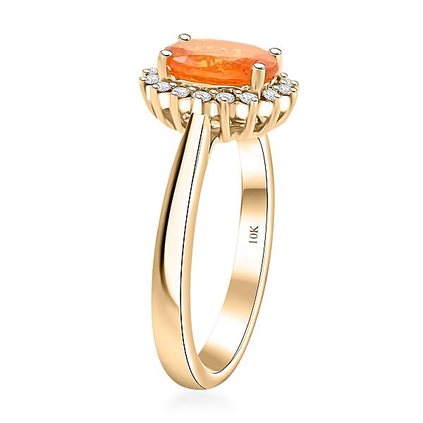 Shop Lc Certified & Appraised Luxoro AAA Outomongu Spessartine Garnet And G-H I2 Diamond 1.70 Ctw Ring In 10K Yellow Gold