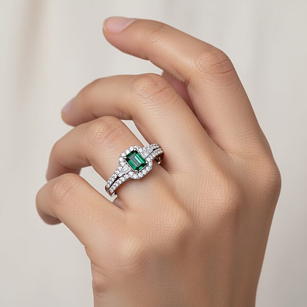 Shop Lc Certified & Appraised Luxoro AAA Pirineu Lagoon Tourmaline And G-H I2 Diamond 1.30 Ctw Art Deco Ring In 10K White Gold