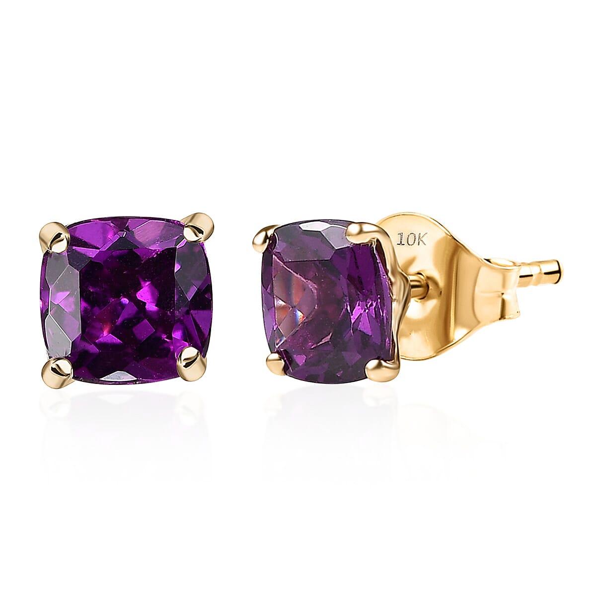 shop lc Certified & Appraised Luxoro AAA Radiant Ember Garnet 2.30 ctw Stud Earrings in 10K Yellow Gold