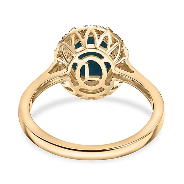 Shop Lc Certified & Appraised Luxoro AAA Sleeping Beauty Turquoise AAAA Paraiba Tourmaline And Diamond E-F I2 2.81 Ctw Ring In 10K Yellow Gold