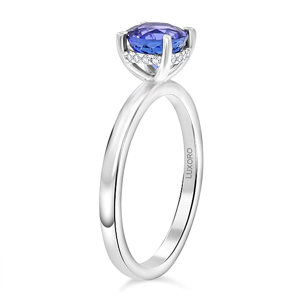 Shop Lc Certified & Appraised Luxoro AAA Tanzanite And G-H I2 Diamond 2.05 Ctw Ring In 10K White Gold