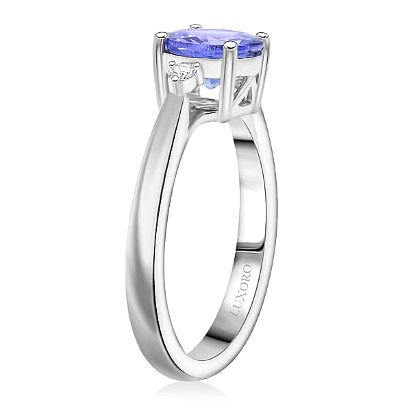 Shop Lc Certified & Appraised Luxoro AAA Tanzanite And G-H I2 Diamond 1.60 Ctw Ring In 10K White Gold With Free Tanzanite Book