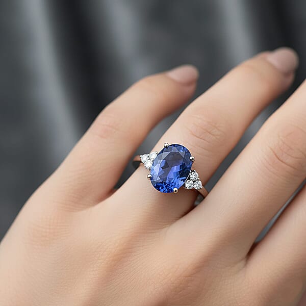 Shop Lc Certified & Appraised Luxoro AAA Tanzanite And I2 Diamond 3.00 Ctw Ring In 14K White Gold