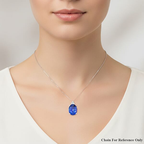 Shop Lc Certified & Appraised Luxoro AAA Tanzanite And I2 Diamond 3.30 Ctw Pendant Necklace 18 Inches In 14K White Gold