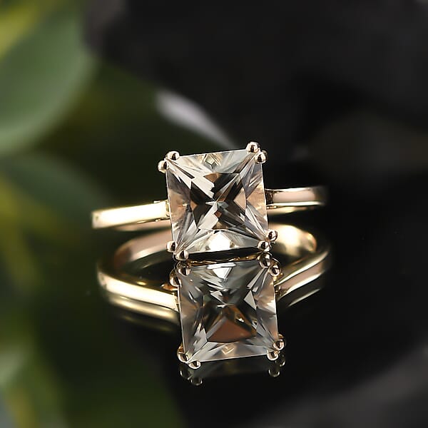 Shop Lc Certified & Appraised Luxoro AAA Turkizite 3.15 Ctw Solitaire Ring In 14K Yellow Gold