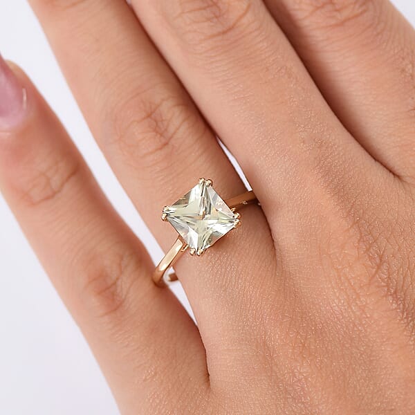 Shop Lc Certified & Appraised Luxoro AAA Turkizite 3.15 Ctw Solitaire Ring In 14K Yellow Gold