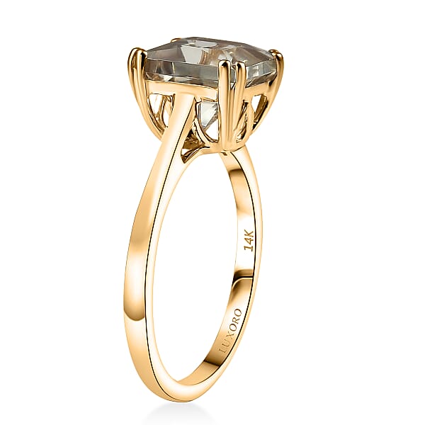 Shop Lc Certified & Appraised Luxoro AAA Turkizite 3.15 Ctw Solitaire Ring In 14K Yellow Gold