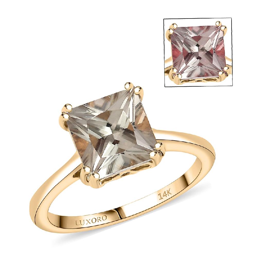 shop lc Certified & Appraised Luxoro AAA Turkizite 3.15 ctw Solitaire Ring in 14K Yellow Gold