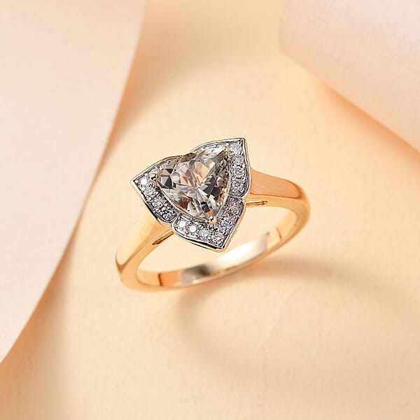Shop Lc Certified & Appraised Luxoro AAA Turkizite And G-H I2 Diamond 2.38 Ctw Ring In 10K Yellow Gold 4.27 Grams