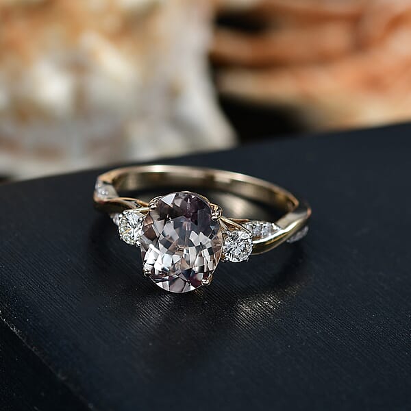 Shop Lc Certified & Appraised Luxoro AAA Turkizite And G-H I2 Diamond 3.43 Ctw Ring In 14K Yellow Gold (Del. In 10-15 Days)