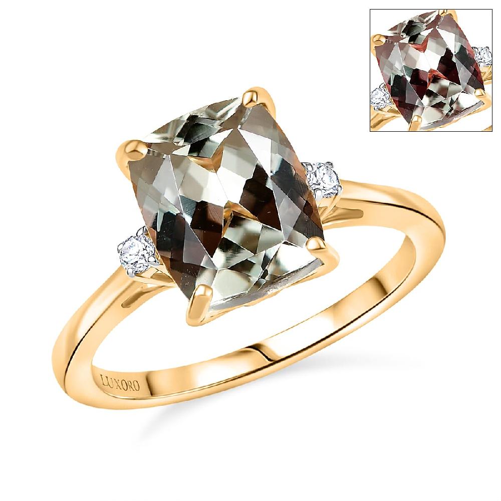 shop lc Certified & Appraised Luxoro AAA Turkizite and G-H I2 Diamond 4.36 ctw Ring in 14K Yellow Gold