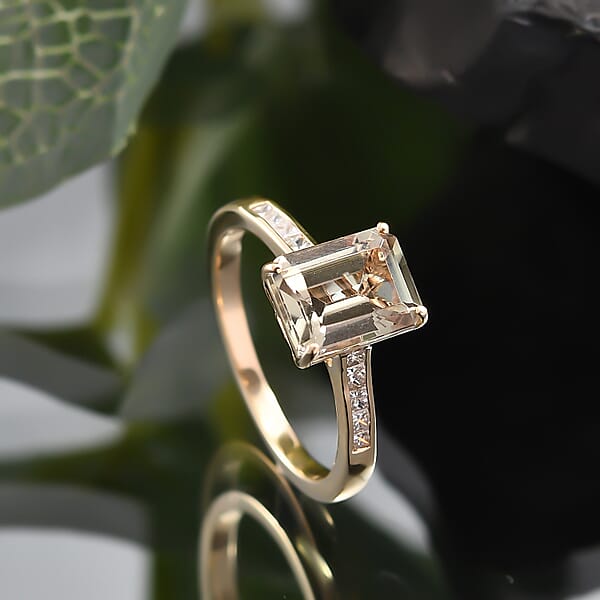 Shop Lc Certified & Appraised Luxoro AAA Turkizite And G-H I2 Diamond 2.86 Ctw Ring In 14K Yellow Gold