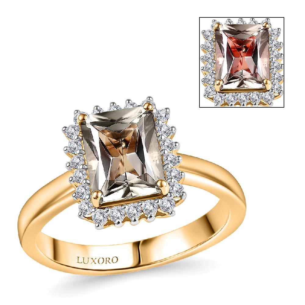 shop lc Certified & Appraised Luxoro AAA Turkizite and G-H I2 Diamond 3.06 ctw Halo Ring in 14K Yellow Gold 4.66 Grams (Del. in 10-15 Days)