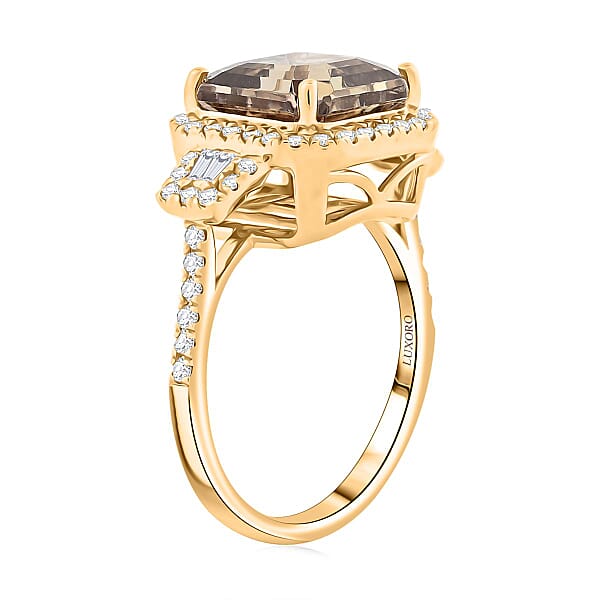 Shop Lc Certified & Appraised Luxoro AAA Turkizite Diamond G-H I2 5.00 Ctw Ring In 14K Yellow Gold
