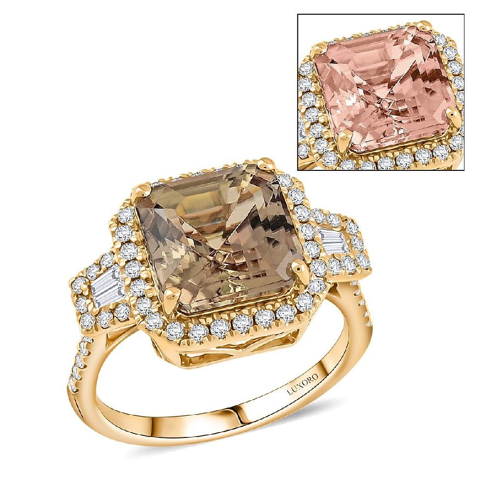 shop lc Certified & Appraised Luxoro AAA Turkizite Diamond G-H I2 5.00 ctw Ring in 14K Yellow Gold