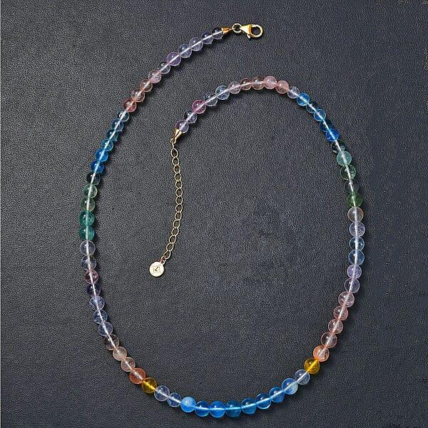 Shop Lc Certified & Appraised Luxoro Premium Multi Beryl 90.00 Ctw Beaded Graduated Necklace In 14K Yellow Gold 18-20 Inches