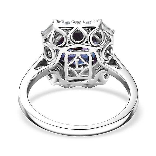 Shop Lc Certified & Appraised Luxuriant AAA Lab Grown Alexandrite And Diamond G-H SI 5.57 Ctw Ring In 10K White Gold