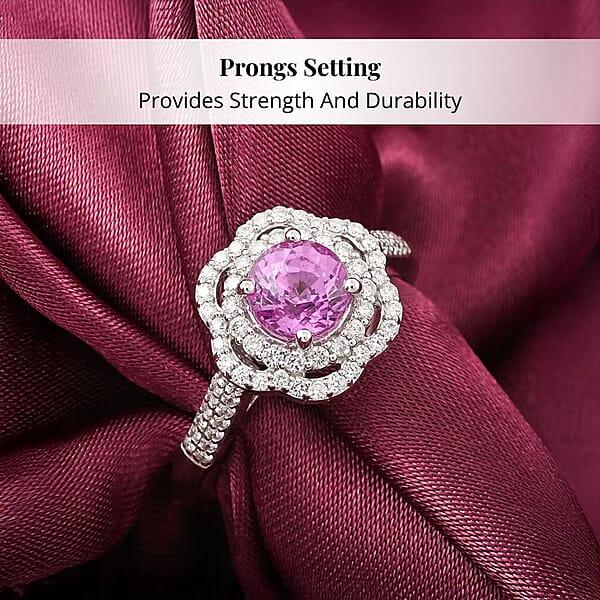 Shop Lc Certified & Appraised Rhapsody 950 Platinum AAA Madagascar Pink Sapphire Diamond (F-E VS) (0.41 Cts) Ring (7 G) 1.75 Ctw