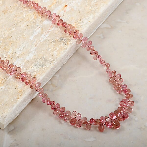 Shop Lc Certified & Appraised Rhapsody 950 Platinum AAA Morro Redondo Pink Tourmaline Beaded Graduation Necklace 18 Inches 40.00 Ctw
