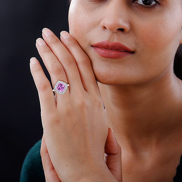 Shop Lc Certified & Appraised Rhapsody 950 Platinum AAA Patroke Kunzite And E-F VS Diamond Floral Ring 5.90 Grams 4.50 Ctw
