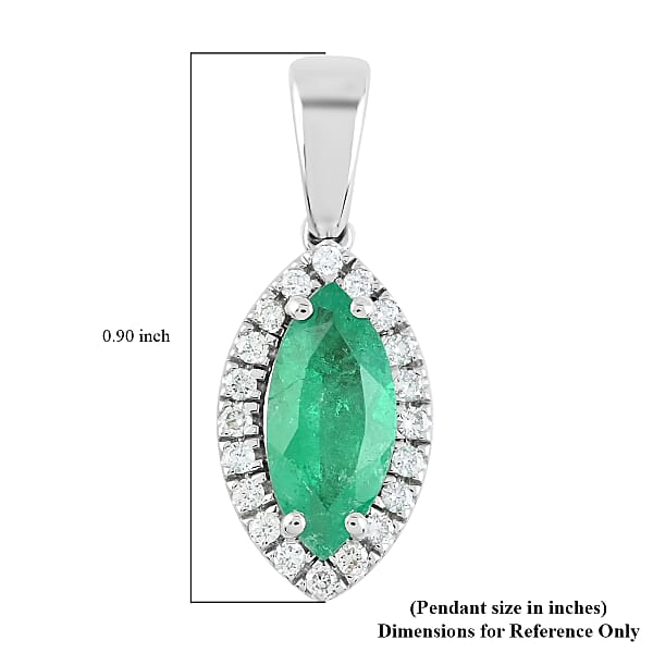 Shop Lc Certified & Appraised Rhapsody 950 Platinum AAAA Boyaca Colombian Emerald And E-F VS Diamond Halo Pendant 1.20 Ctw