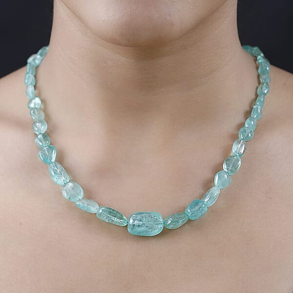 Shop Lc Certified & Appraised Rhapsody 950 Platinum AAAA Emerald Beaded Graduated Necklace 18-20 Inches With Extender 170.00 Ctw