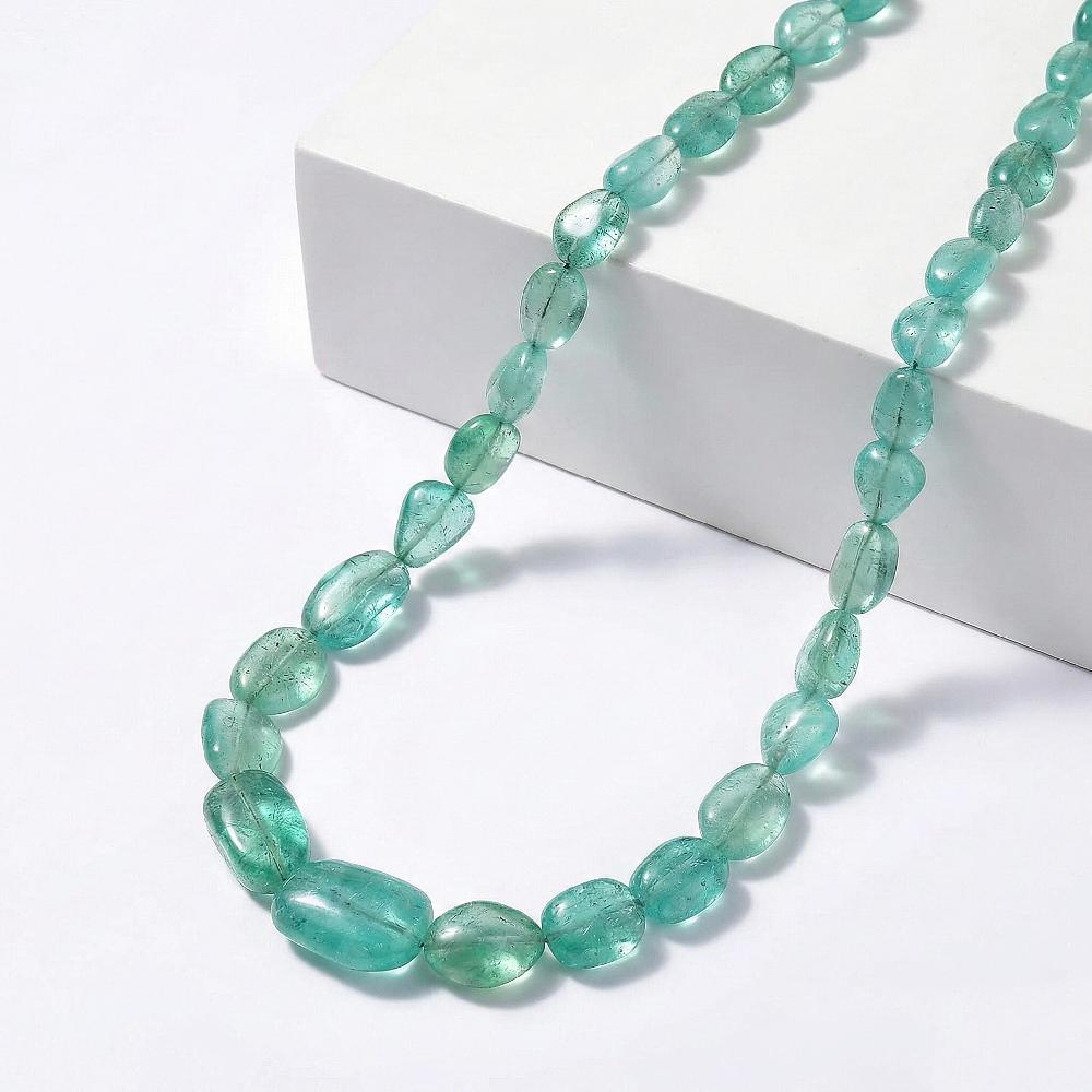 shop lc Certified & Appraised Rhapsody 950 Platinum AAAA Emerald Beaded Graduated Necklace 18-20 Inches with Extender 170.00 ctw