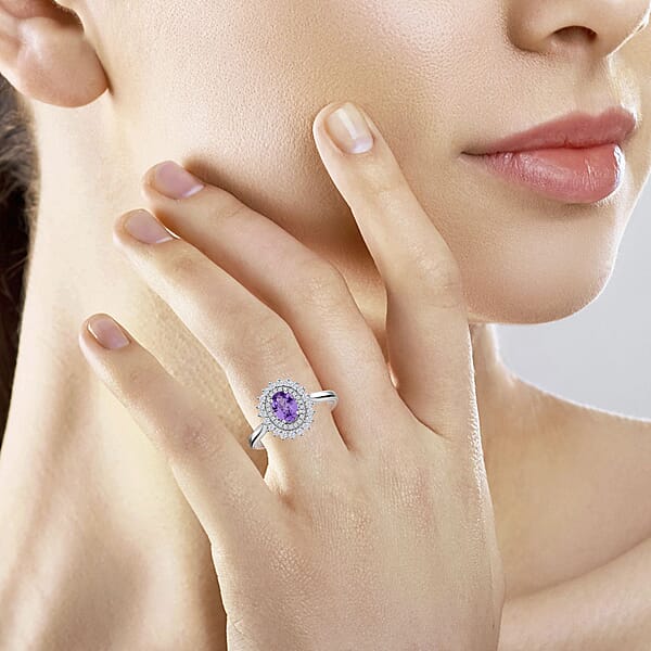 Shop Lc Certified & Appraised Rhapsody 950 Platinum AAAA Madagascar Purple Sapphire And E-F VS Diamond Ring 6.15 Grams 1.25 Ctw