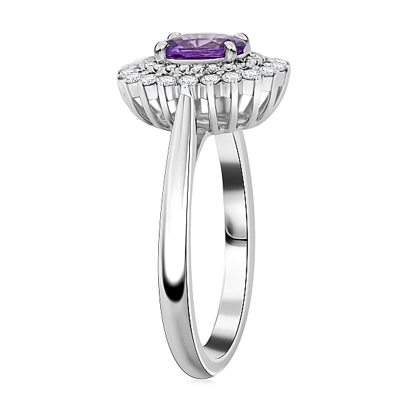 Shop Lc Certified & Appraised Rhapsody 950 Platinum AAAA Madagascar Purple Sapphire And E-F VS Diamond Ring 6.15 Grams 1.25 Ctw
