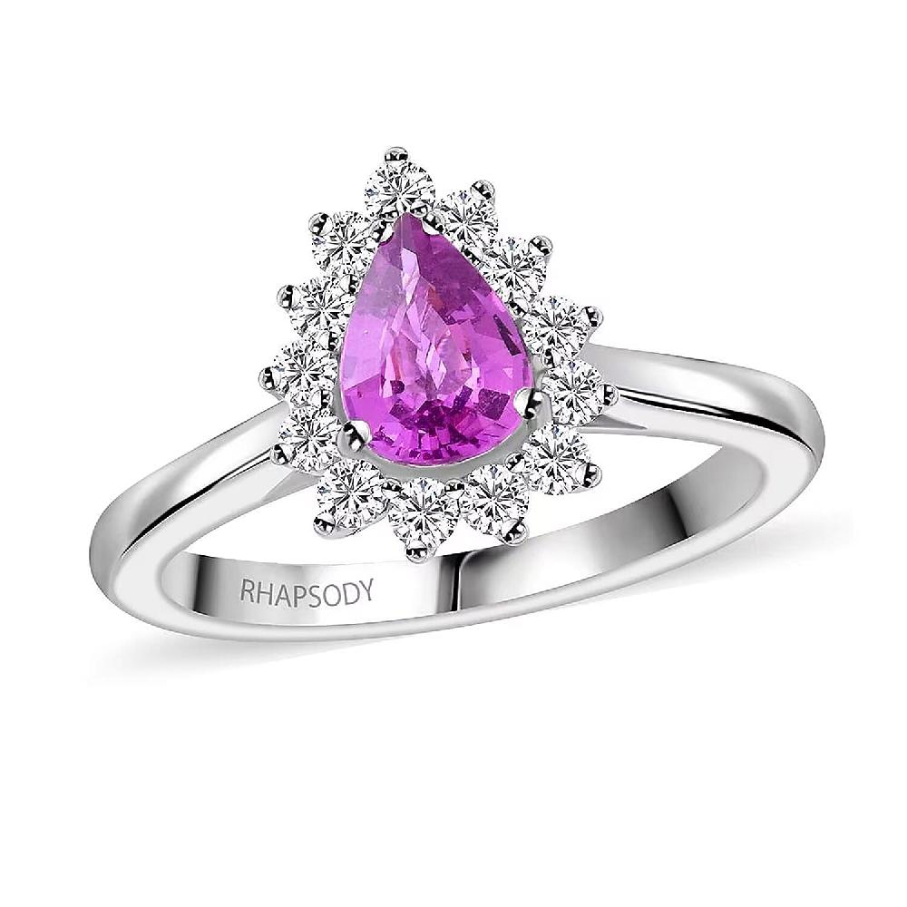 shop lc Certified & Appraised Rhapsody 950 Platinum AAAA Madagascar Purple Sapphire and E-F VS Diamond Ring 5.40 Grams 1.00 ctw