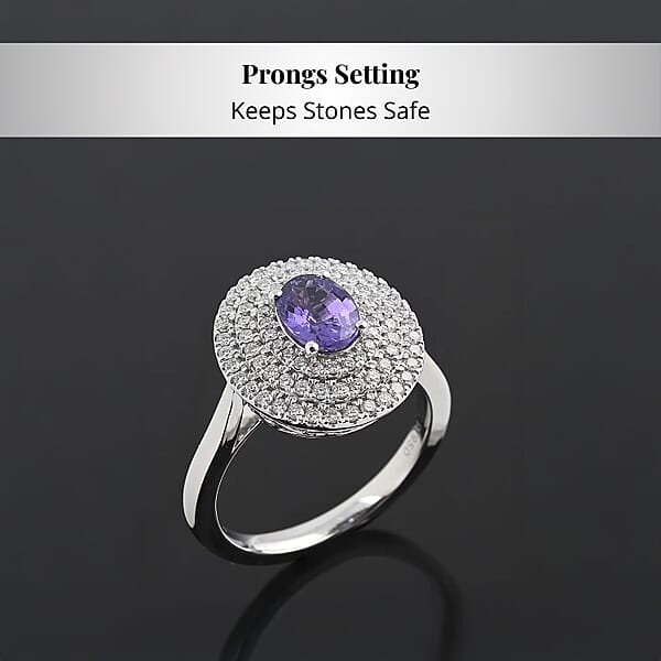Shop Lc Certified & Appraised Rhapsody 950 Platinum AAAA Madagascar Purple Sapphire And E-F VS Diamond Cocktail Ring 7.30 Grams 1.30 Ctw