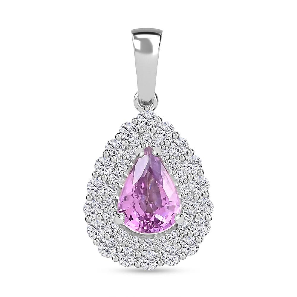 shop lc Certified & Appraised Rhapsody 950 Platinum AAAA Madagascar Purple Sapphire and E-F VS Diamond Cocktail Pendant without Chain 1.10 ctw