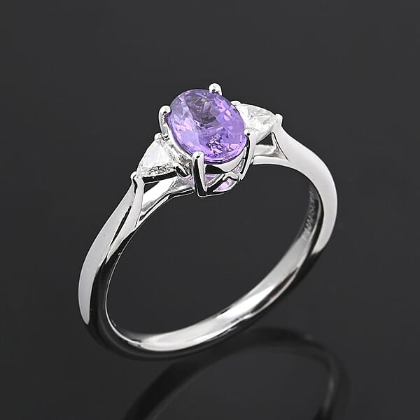 Shop Lc Certified & Appraised Rhapsody 950 Platinum AAAA Madagascar Purple Sapphire And E-F VS Diamond Ring 4.45 Grams 1.05 Ctw