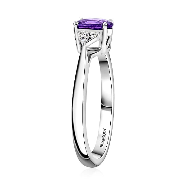 Shop Lc Certified & Appraised Rhapsody 950 Platinum AAAA Madagascar Purple Sapphire And E-F VS Diamond Ring 4.45 Grams 1.05 Ctw