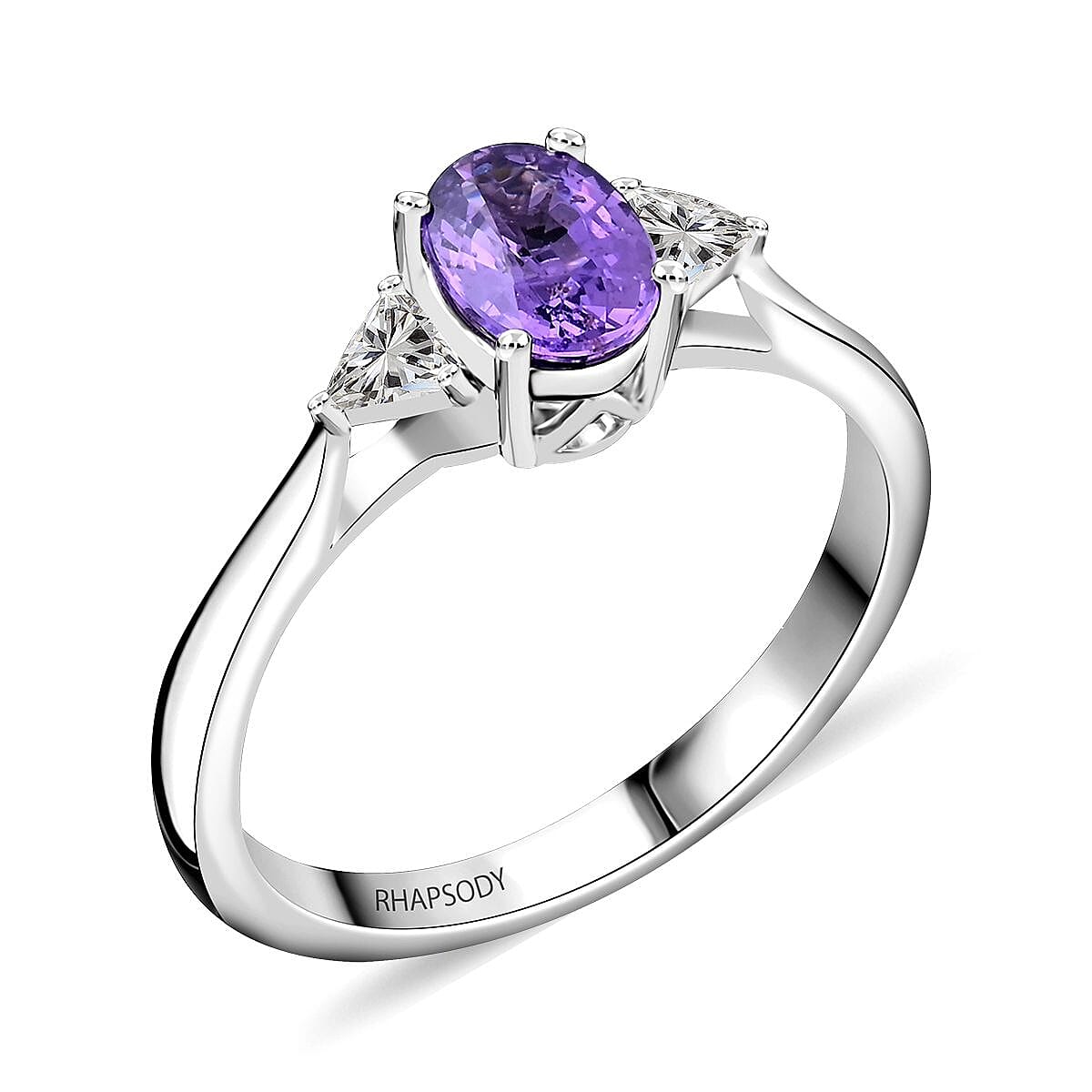 shop lc Certified & Appraised Rhapsody 950 Platinum AAAA Madagascar Purple Sapphire and E-F VS Diamond Ring 4.45 Grams 1.05 ctw