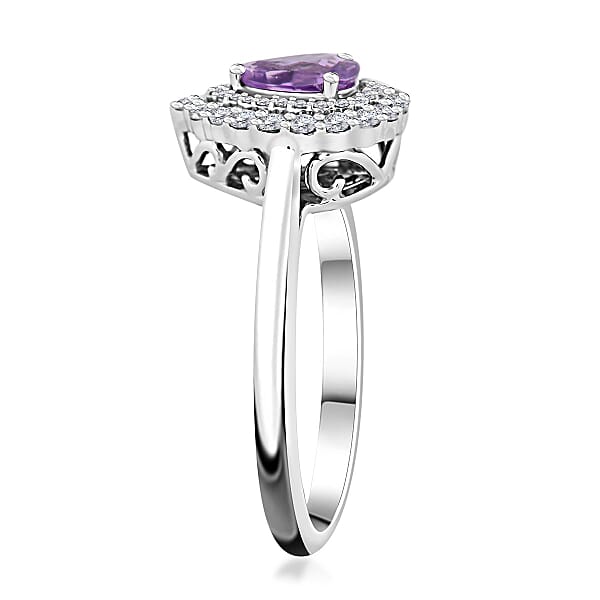 Shop Lc Certified & Appraised Rhapsody 950 Platinum AAAA Madagascar Purple Sapphire And E-F VS Diamond Cocktail Ring 6.60 Grams 1.10 Ctw