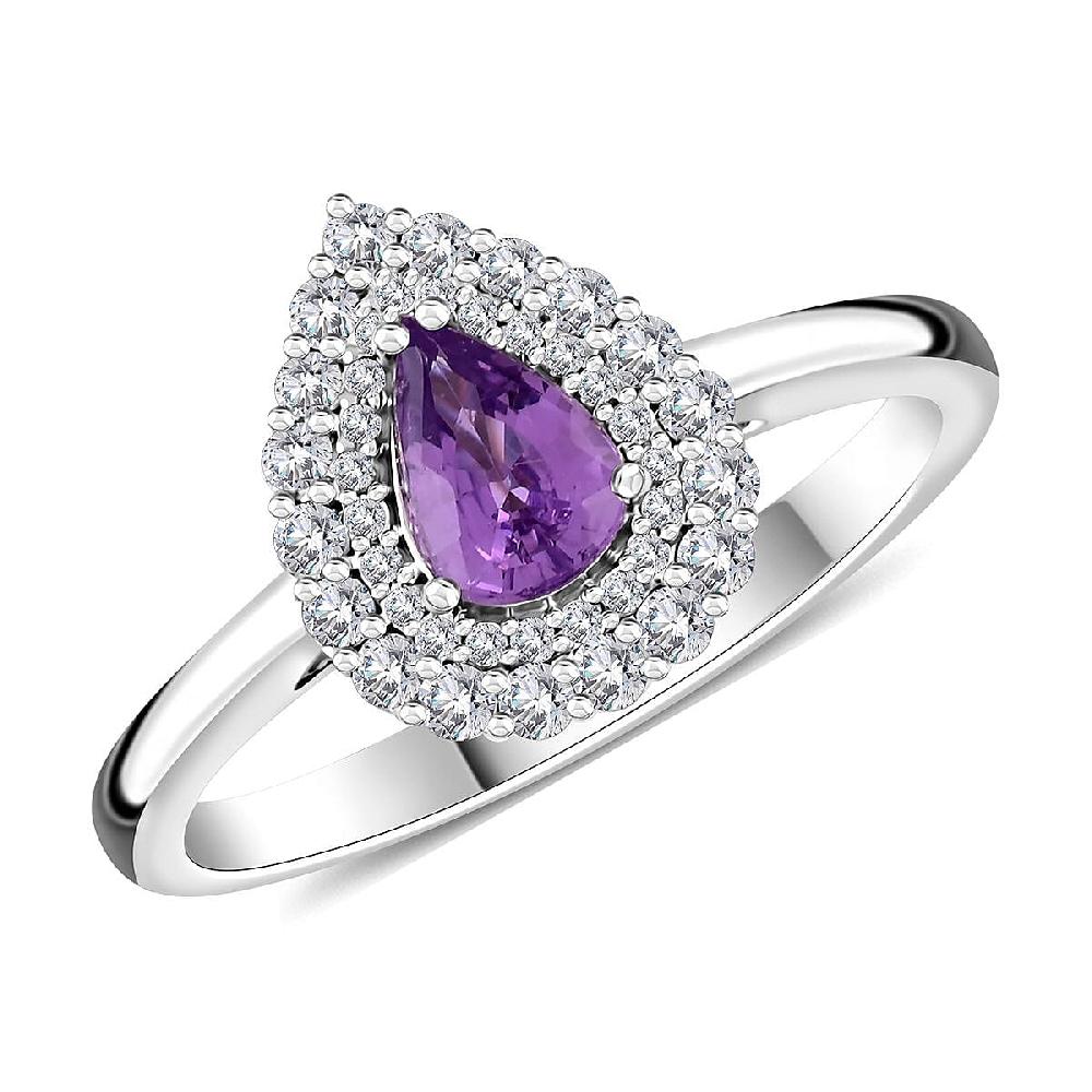 shop lc Certified & Appraised Rhapsody 950 Platinum AAAA Madagascar Purple Sapphire and E-F VS Diamond Cocktail Ring 6.60 Grams 1.10 ctw