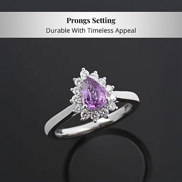 Shop Lc Certified & Appraised Rhapsody 950 Platinum AAAA Madagascar Purple Sapphire And E-F VS Diamond Ring 5.40 Grams 1.00 Ctw