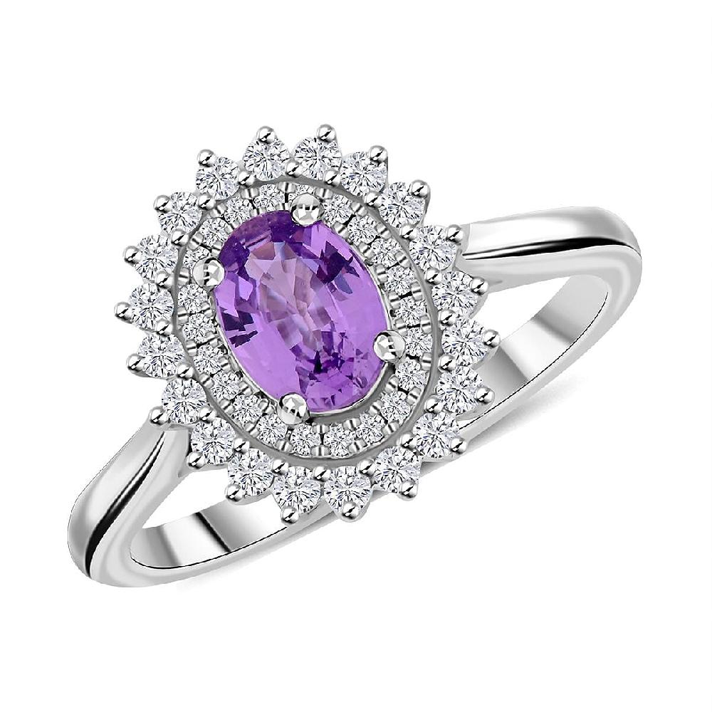 shop lc Certified & Appraised Rhapsody 950 Platinum AAAA Madagascar Purple Sapphire and E-F VS Diamond Ring 6.15 Grams 1.25 ctw
