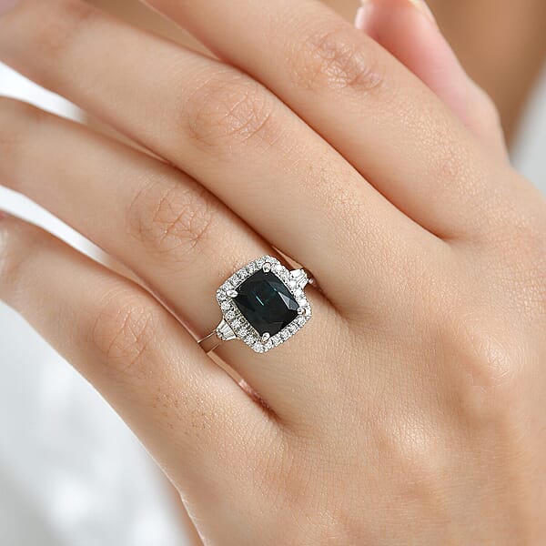 Shop Lc Certified & Appraised Rhapsody 950 Platinum AAAA Monte Belo Indicolite Diamond (E-F VS) (0.32 Cts) Ring (6.90 G) 3.03 Ctw