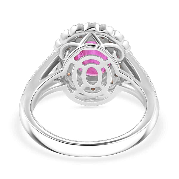 Shop Lc Certified & Appraised Rhapsody 950 Platinum AAAA Mozambique Ruby Songea Sapphire Diamond (E-F VS) (0.3 Cts) Ring (8 G) 2.50 Ctw