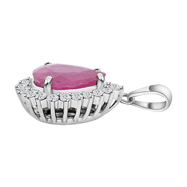 Shop Lc Certified & Appraised Rhapsody 950 Platinum AAAA Mozambique Ruby And E-F VS Diamond Pendant Without Chain 2.05 Ctw