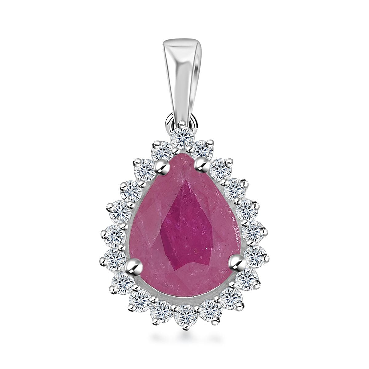 shop lc Certified & Appraised Rhapsody 950 Platinum AAAA Mozambique Ruby and E-F VS Diamond Pendant without Chain 2.05 ctw