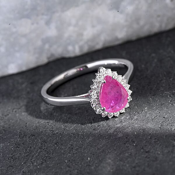 Shop Lc Certified & Appraised Rhapsody 950 Platinum AAAA Mozambique Ruby And E-F VS Diamond Ring 2.05 Ctw