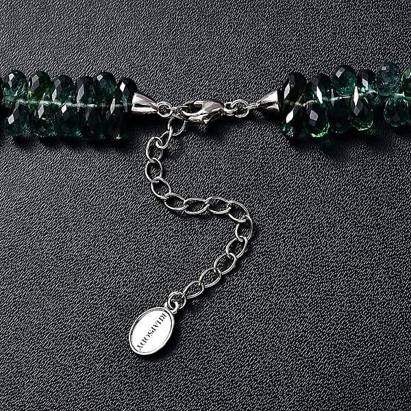 Shop Lc Certified & Appraised Rhapsody 950 Platinum AAAA Multi-Tourmaline Beaded Graduated Necklace 18 Inches With 2 Inch Extender 165.00 Ctw