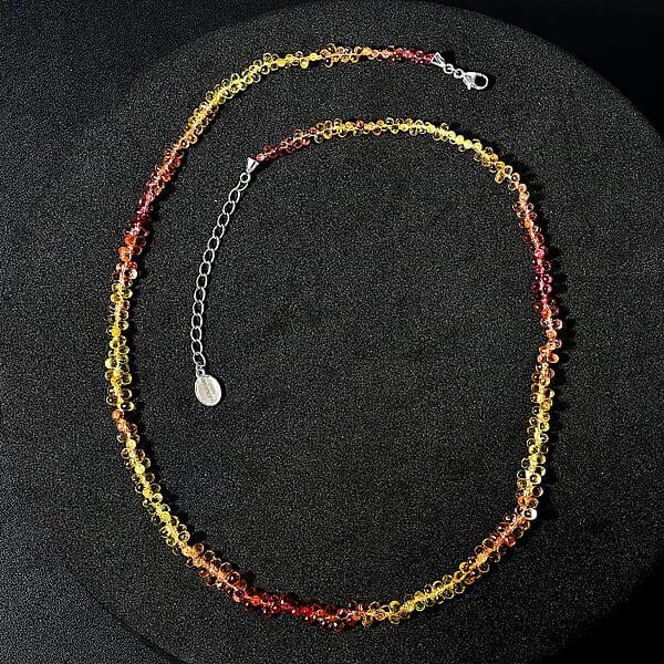 Shop Lc Certified & Appraised Rhapsody 950 Platinum AAAA Multi Sapphire Beaded Graduated Necklace 18-20 Inches 55.00 Ctw