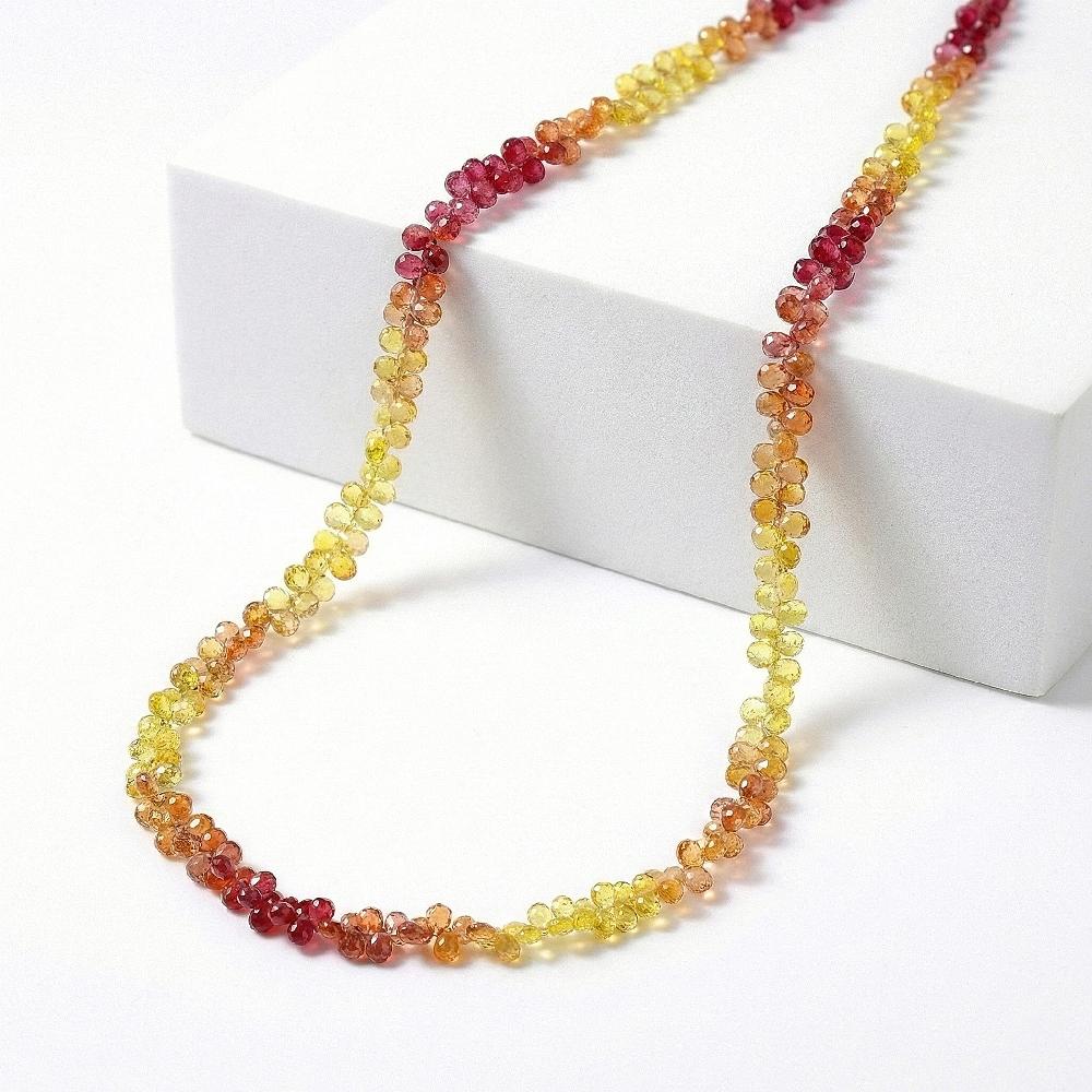 shop lc Certified & Appraised Rhapsody 950 Platinum AAAA Multi Sapphire Beaded Graduated Necklace 18-20 Inches 55.00 ctw