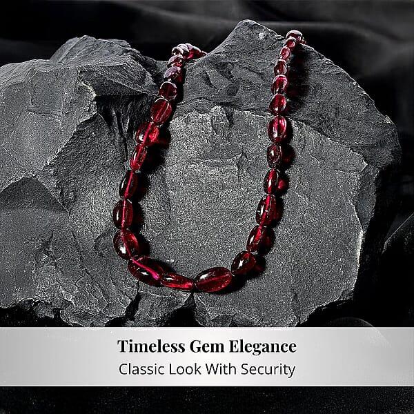 Shop Lc Certified & Appraised Rhapsody 950 Platinum AAAA Ouro Fino Rubellite Beaded Graduated Necklace 18 Inches With 2 Inch Extender 100.00 Ctw