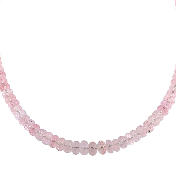 Shop Lc Certified & Appraised Rhapsody 950 Platinum AAAA Pink Morganite Beaded Necklace 18 Inches 125.00 Ctw